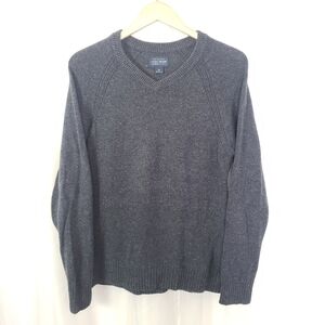 Lucky Brand mens gray V-neck pullover sweater size medium silk blend